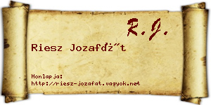 Riesz Jozafát névjegykártya